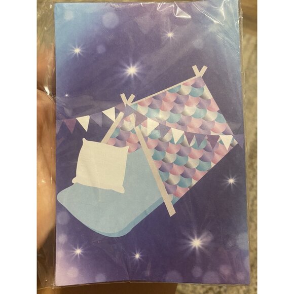 New Pack Sleepover Birthday Party Invitations 20 Invites Purple - Picture 2 of 2